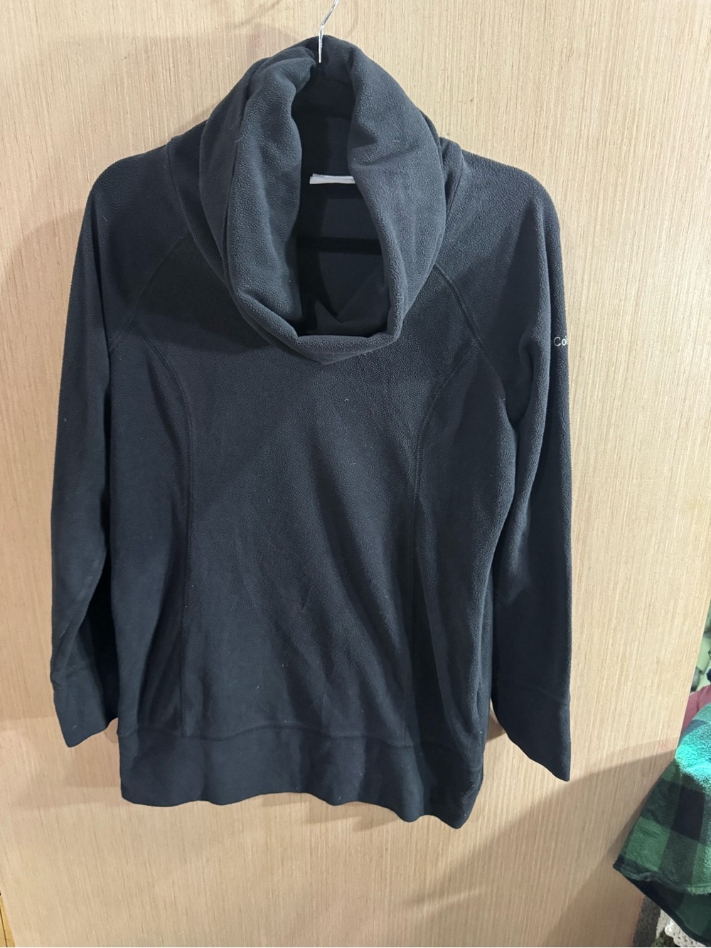 Columbia Black Cowl Neck Women's Pullover Fleece Tunic Size Medium
